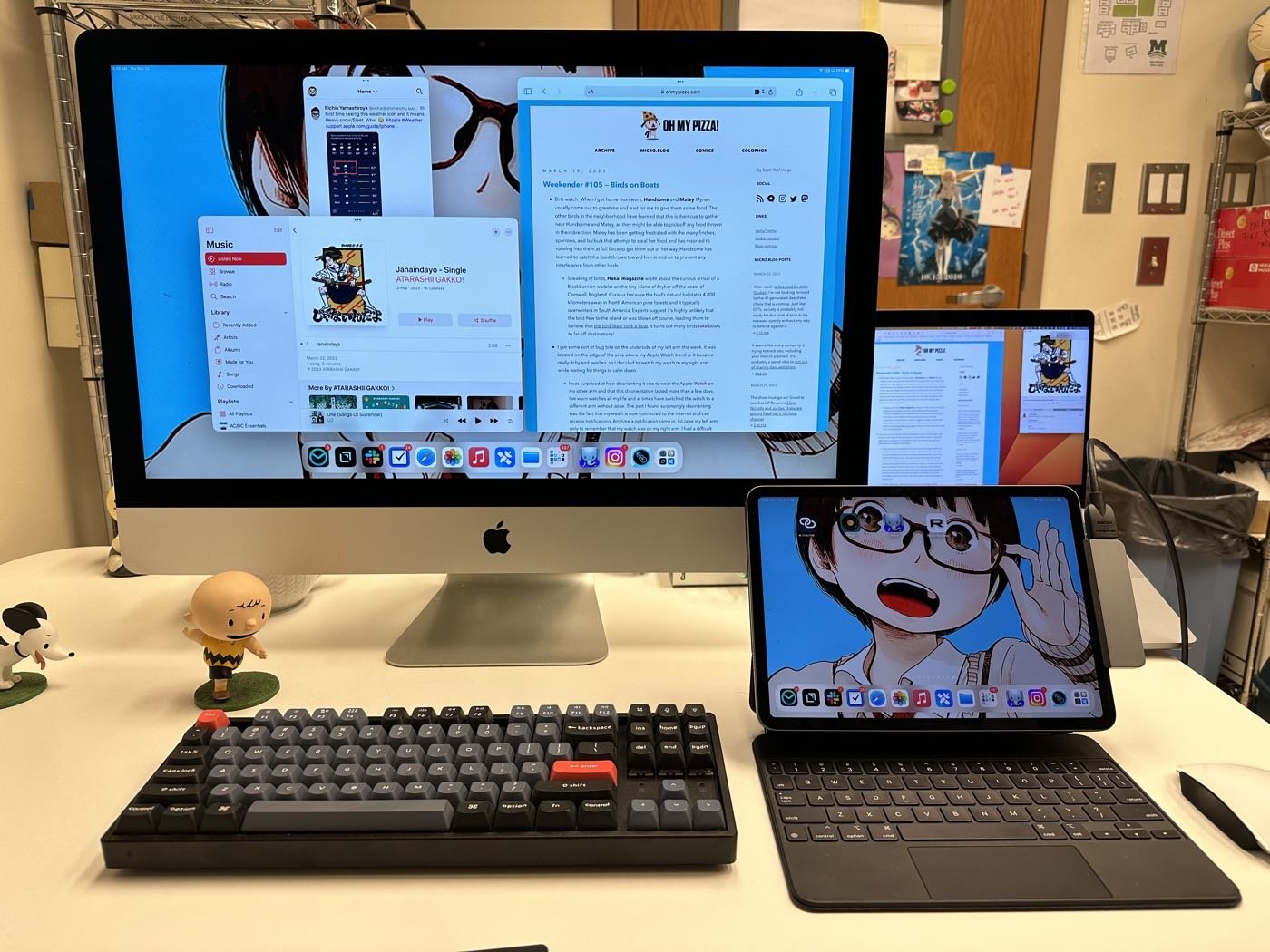 The 5K iMac external display connected to an iPad Pro via HDMI